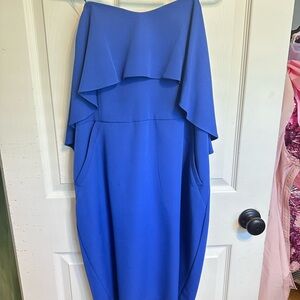 Elegant Blue Off-Shoulder Dress